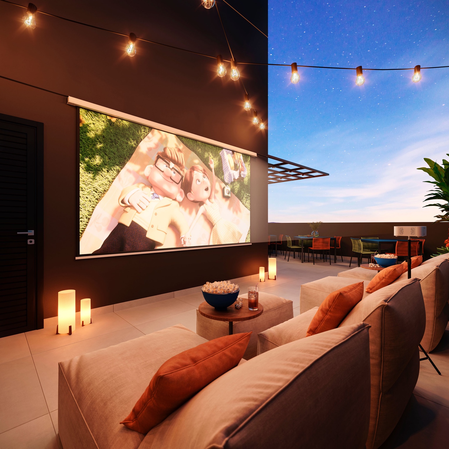 Cinema ao ar livre do Perdizes próximo à PUC